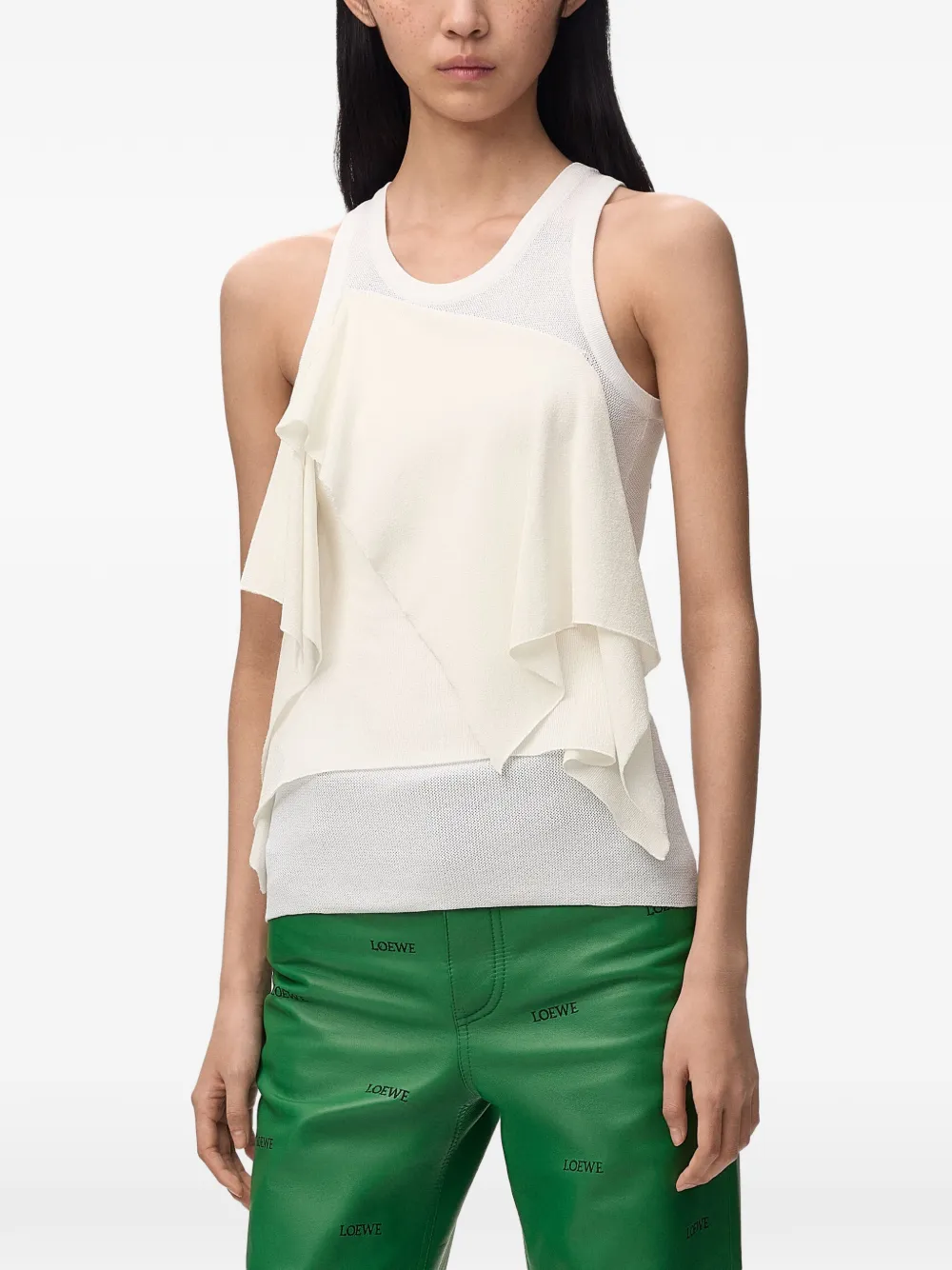LOEWE Gelaagde top met ruches Wit