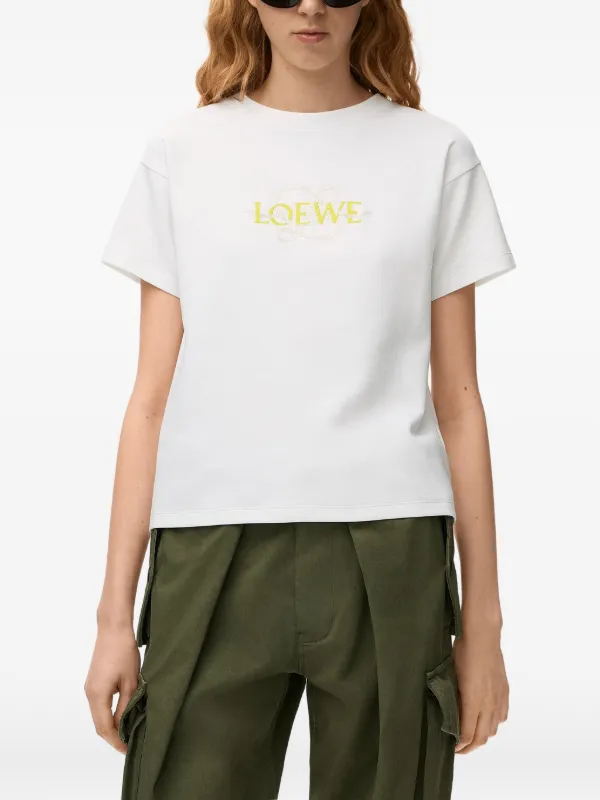 Loewe Regular Fit T-shirt in Cotton Blend in White