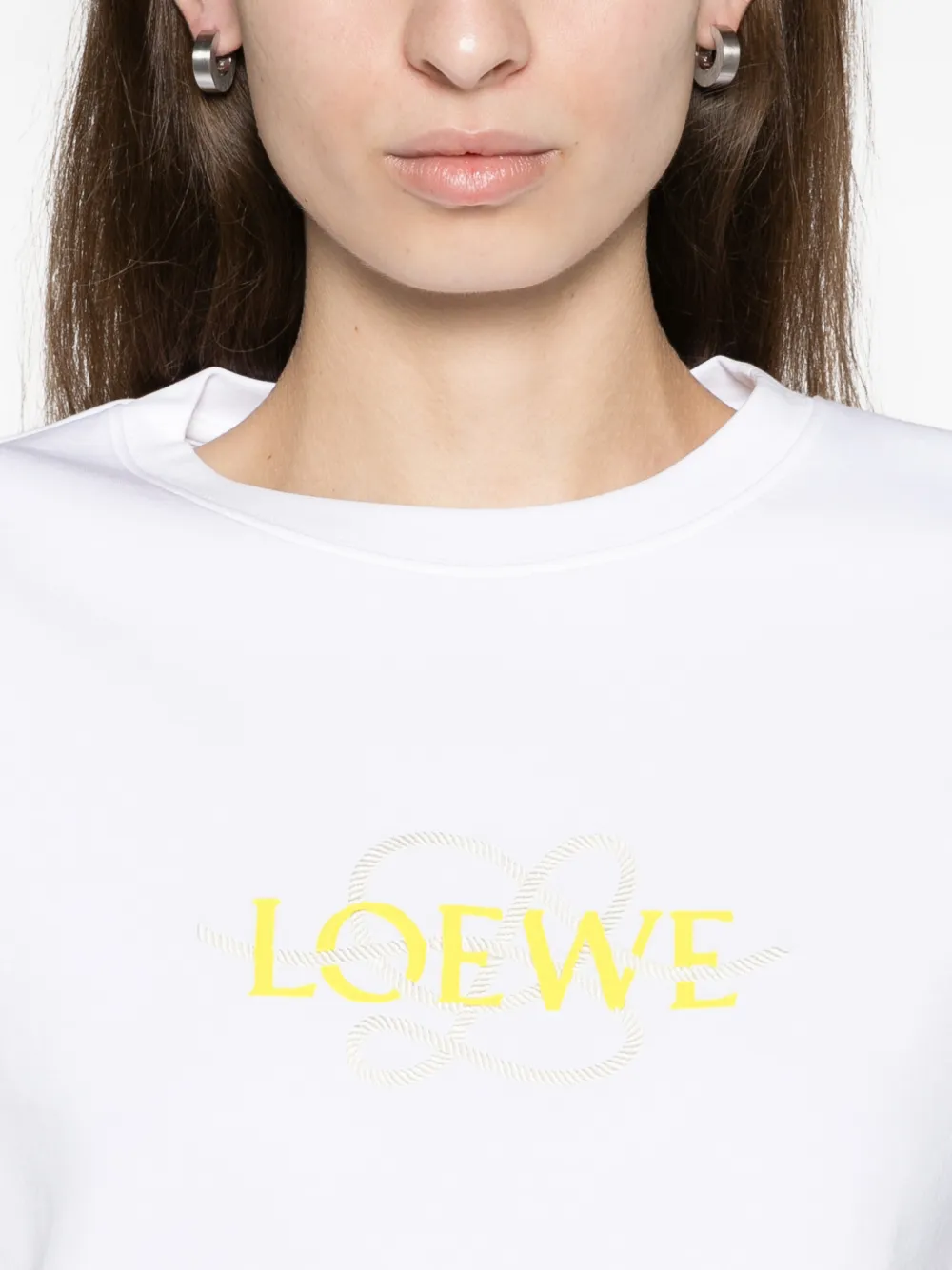 LOEWE T-shirt met geborduurd logo Wit