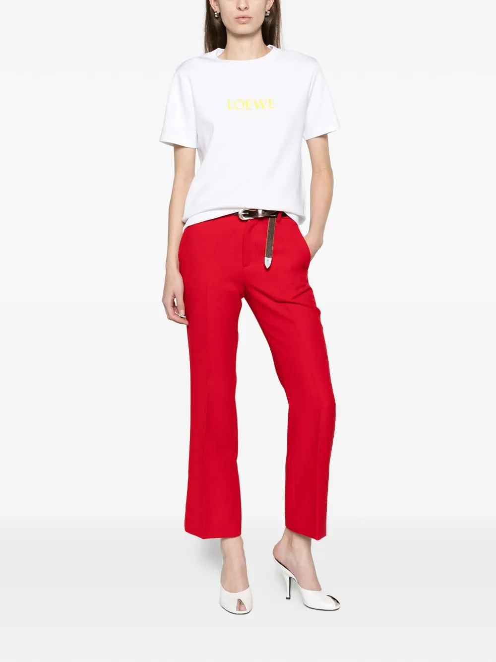LOEWE T-shirt met geborduurd logo Wit