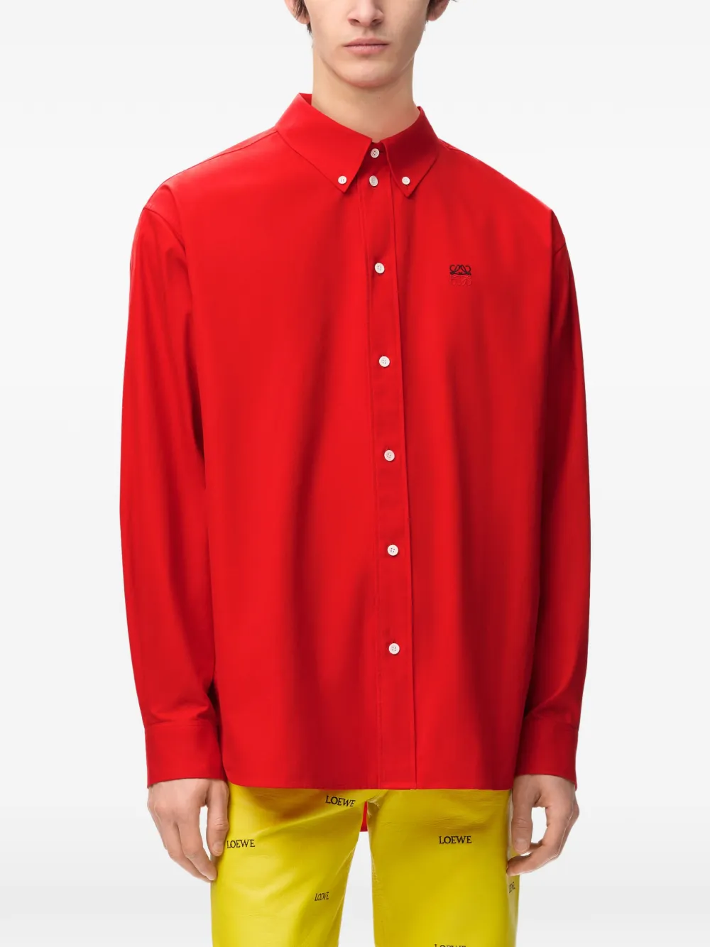 LOEWE logo-embroidered button-down shirt