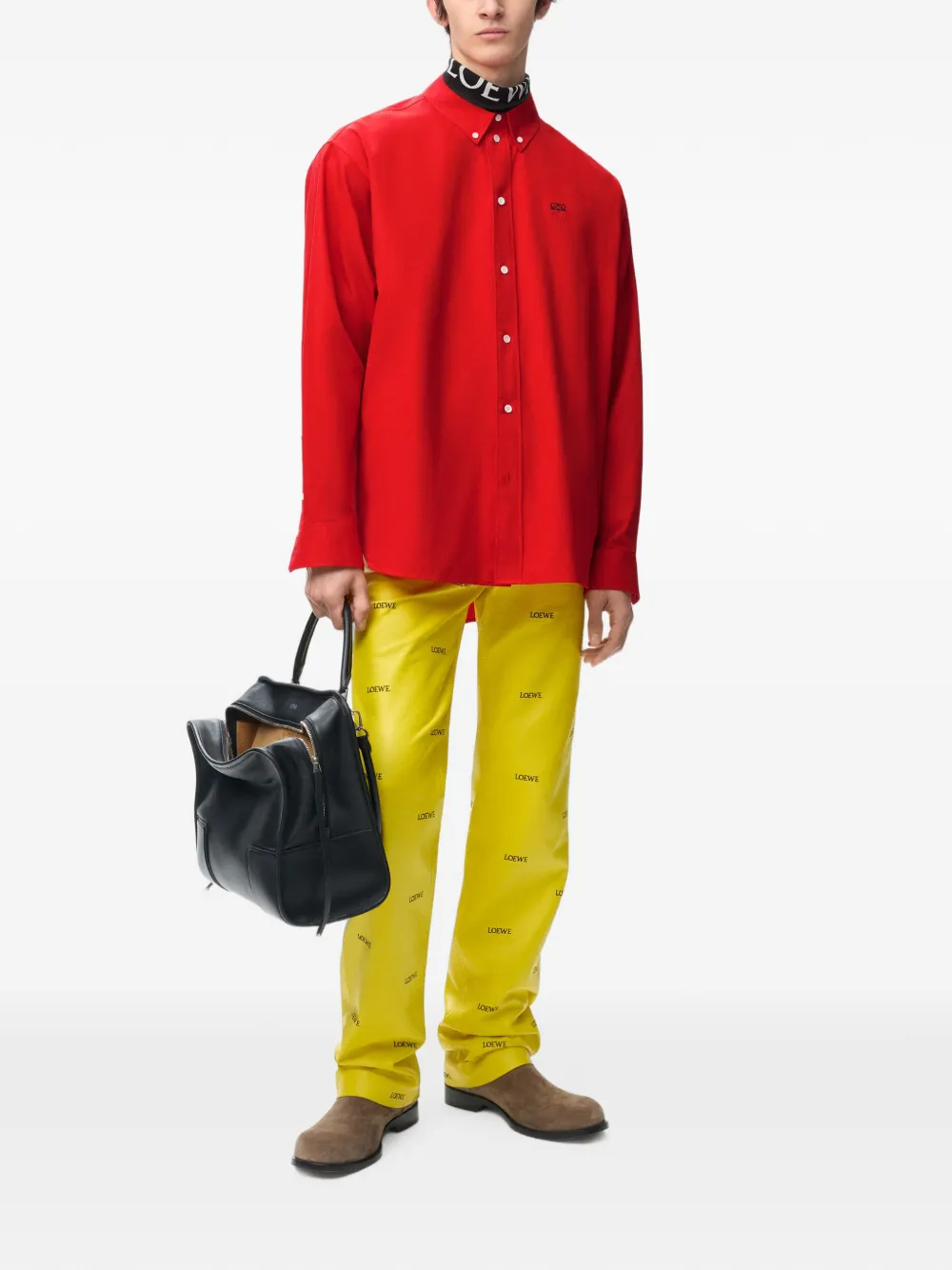 LOEWE Overhemd met geborduurd logo Rood