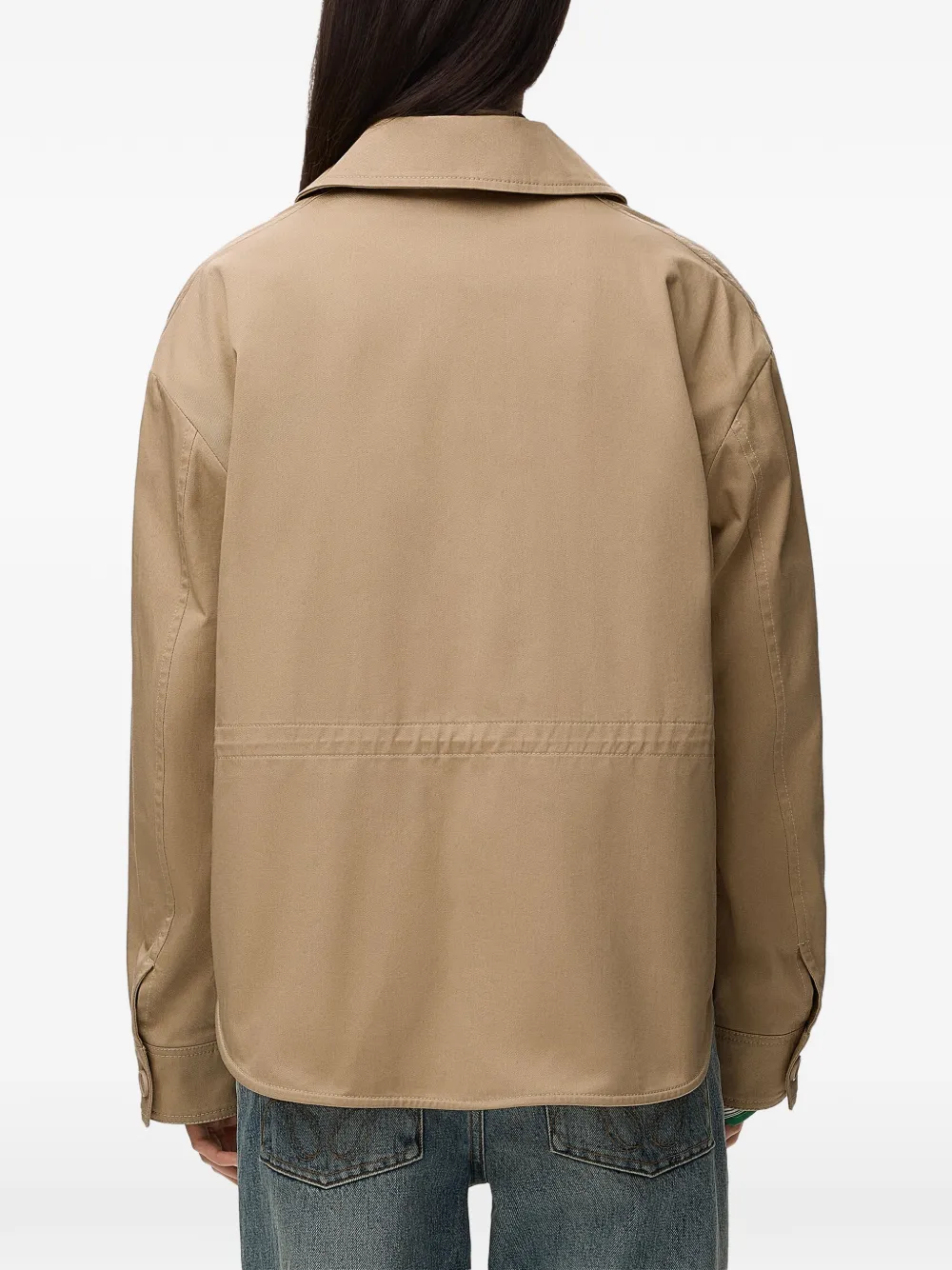 LOEWE Jack met trekkoord en leren patch Beige