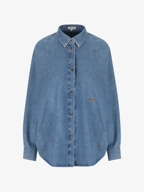 LOEWE camisa de mezclilla con logo bordado
