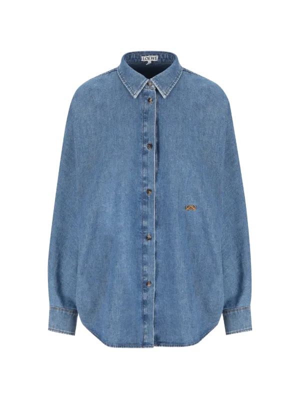 LOEWE アナグラム デニムシャツ | ブルー | FARFETCH JP