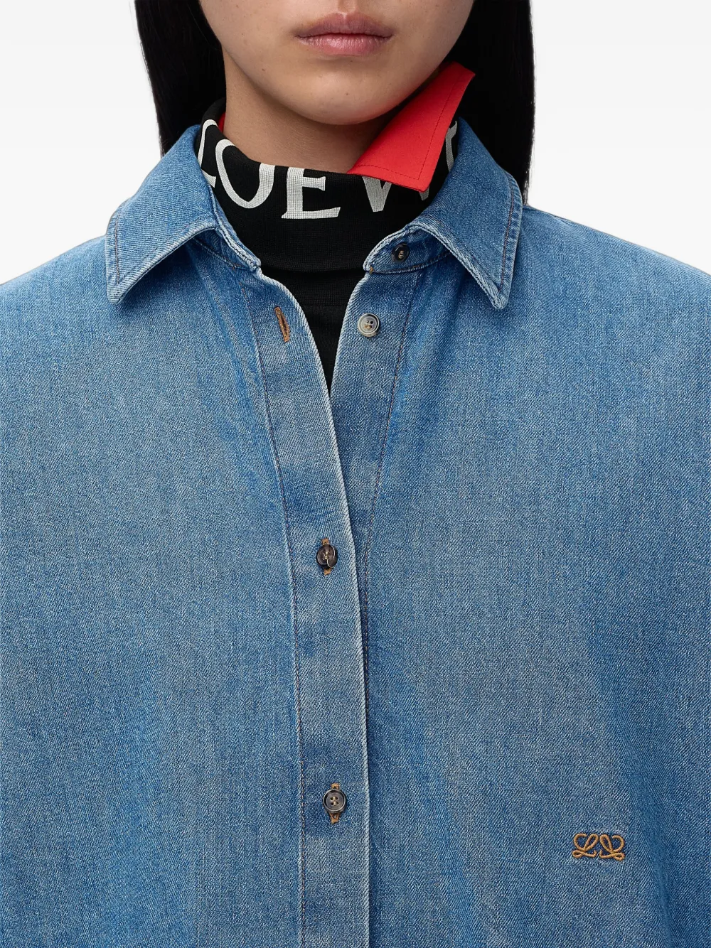 LOEWE アナグラム デニムシャツ | ブルー | FARFETCH JP