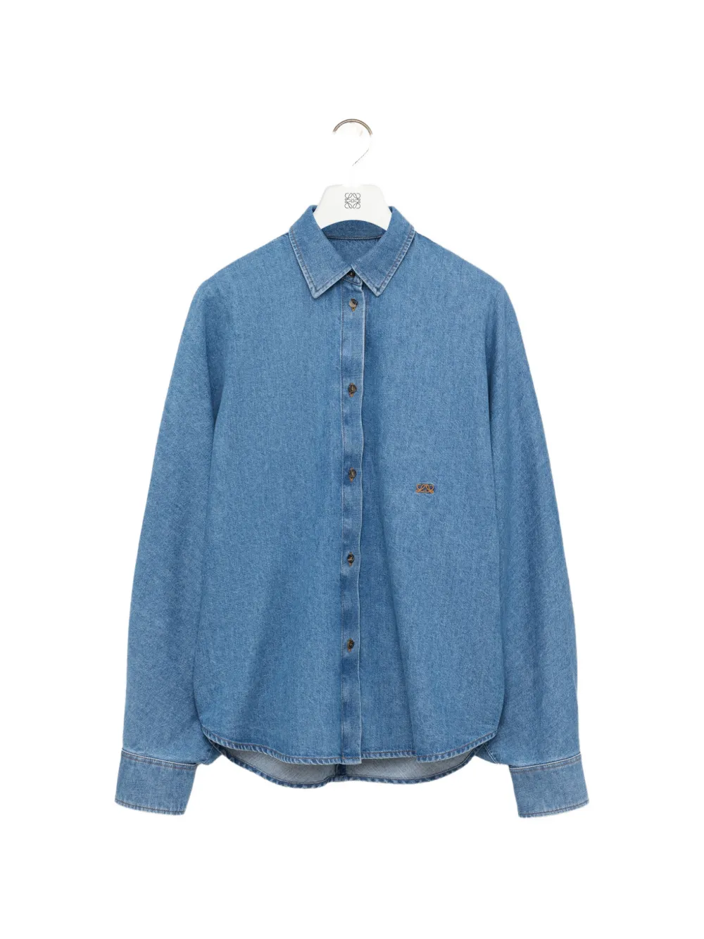 LOEWE Denim overhemd met borduurwerk Blauw
