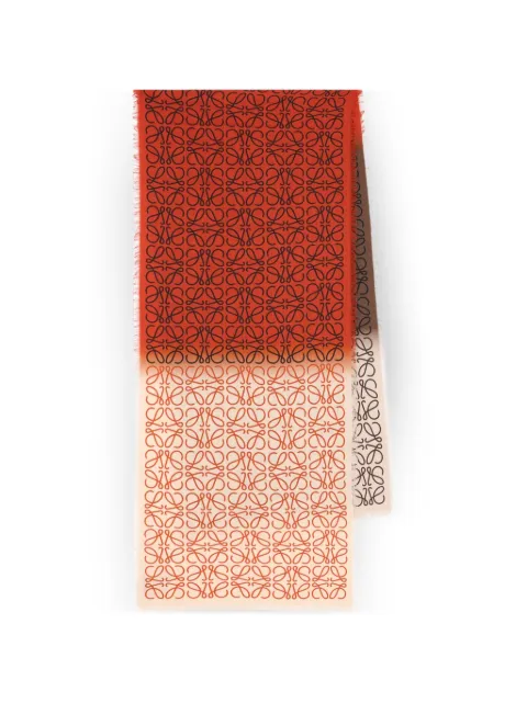 LOEWE écharpe à motif Anagram et bords effilochés