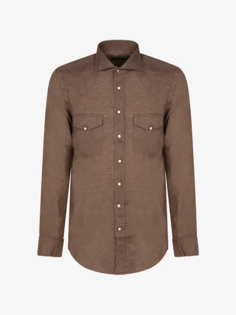 Dell'oglio Camisa western-yoke com abotoamento