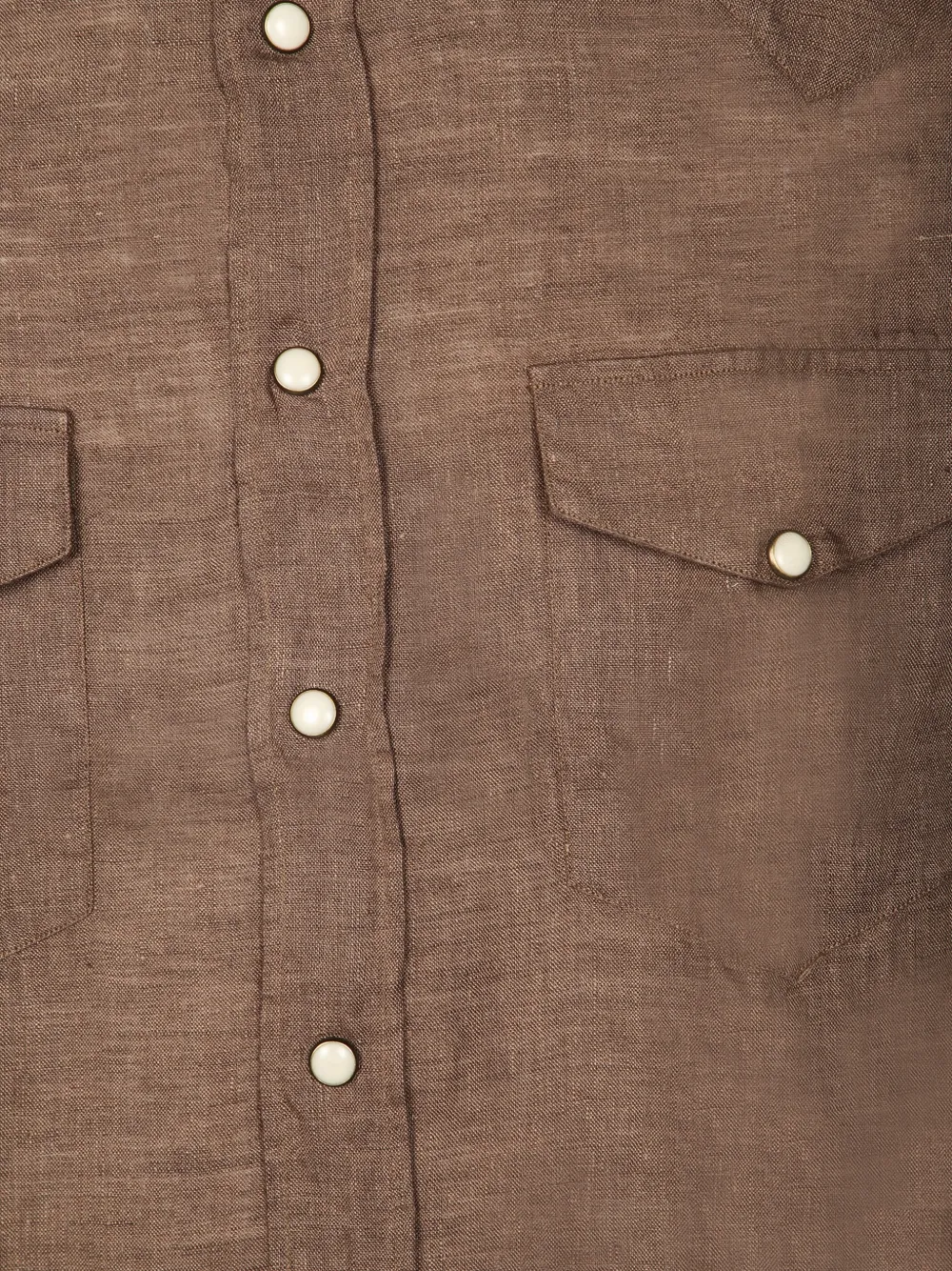 Dell'oglio Button-down overhemd met Western-yoke print Bruin