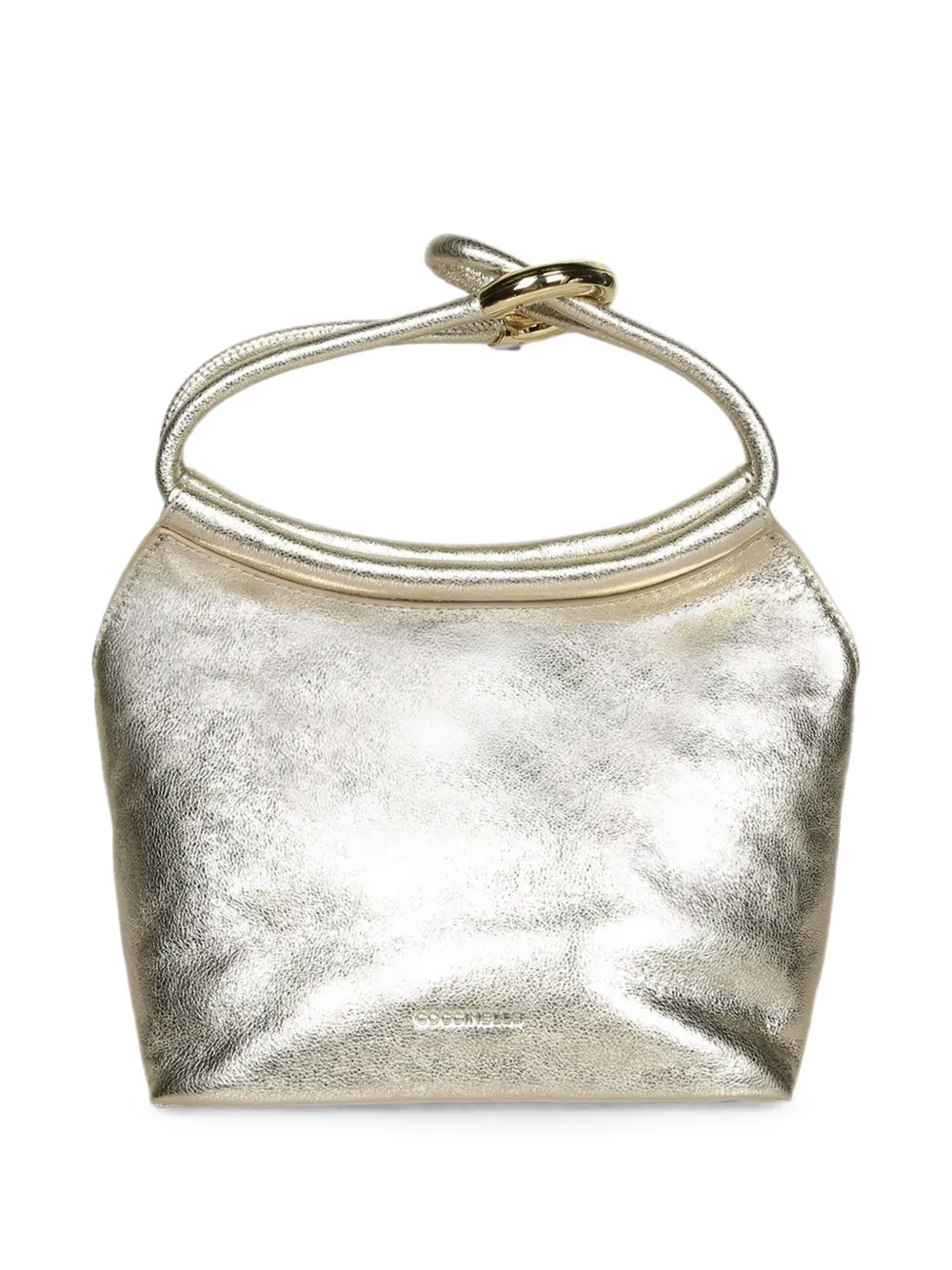 Coccinelle Finn metallic-effect knot tote bag - Oro