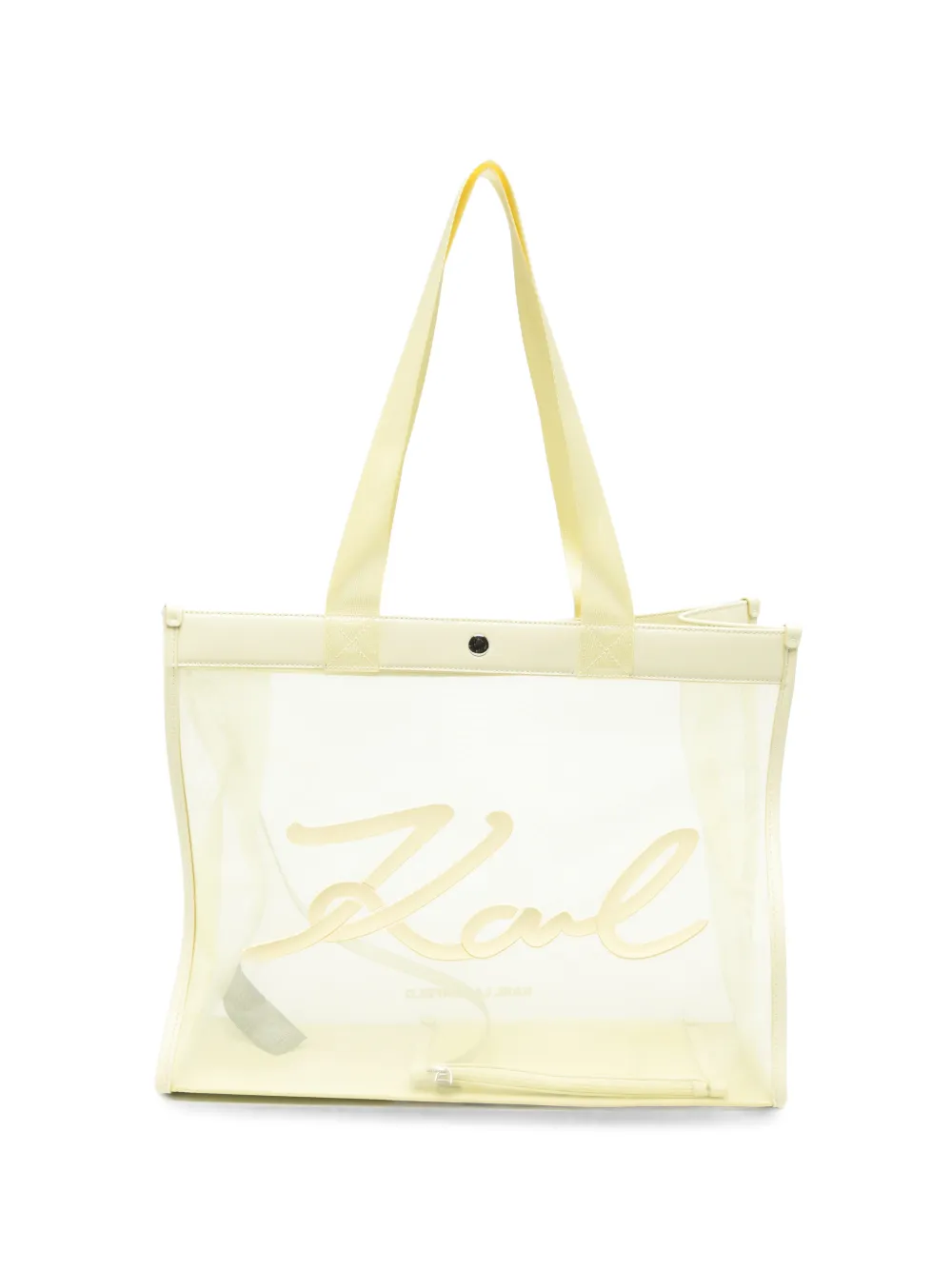 Karl Lagerfeld logo-appliqué mesh tote bag - Yellow