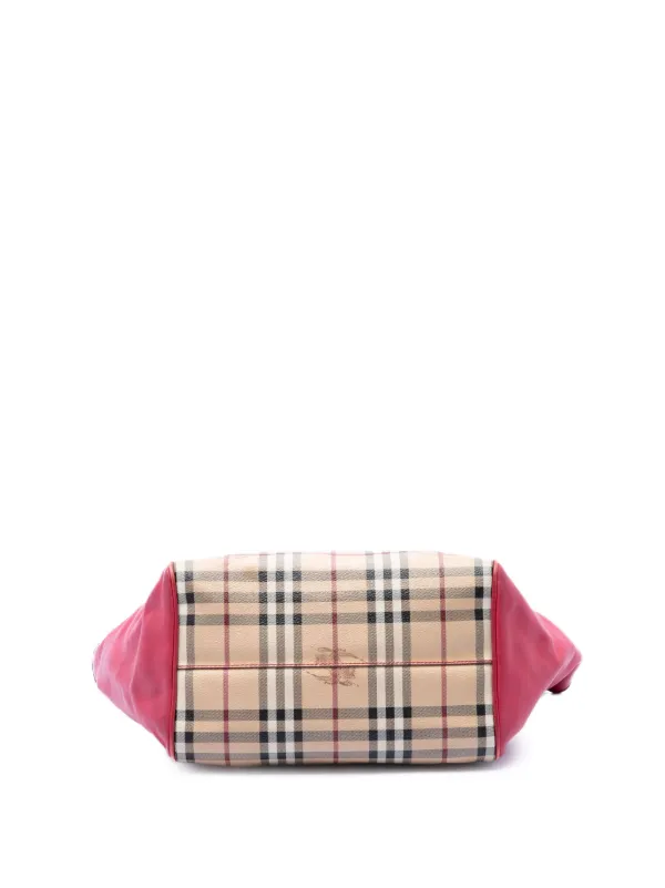 Burberry Pre-Owned 2000-2017 スモール レザートリム ヘイマーケット 