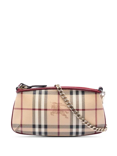 Burberry Pre-Owned 2000-2017 Haymarket Check Coated Canvas Clara Pochette shoulder bag