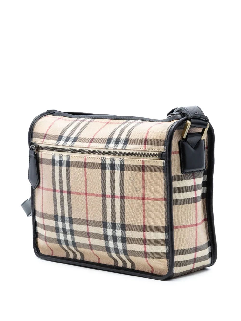  Burberry Pre-owned Borsa A Tracolla In Tela Cerata Con Motivo House Check In Tela 2000-2017 - Toni Neutri 