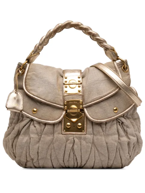 Miu Miu Pre-Owned bolso satchel Coffer de lona y matelassé 2010-2026