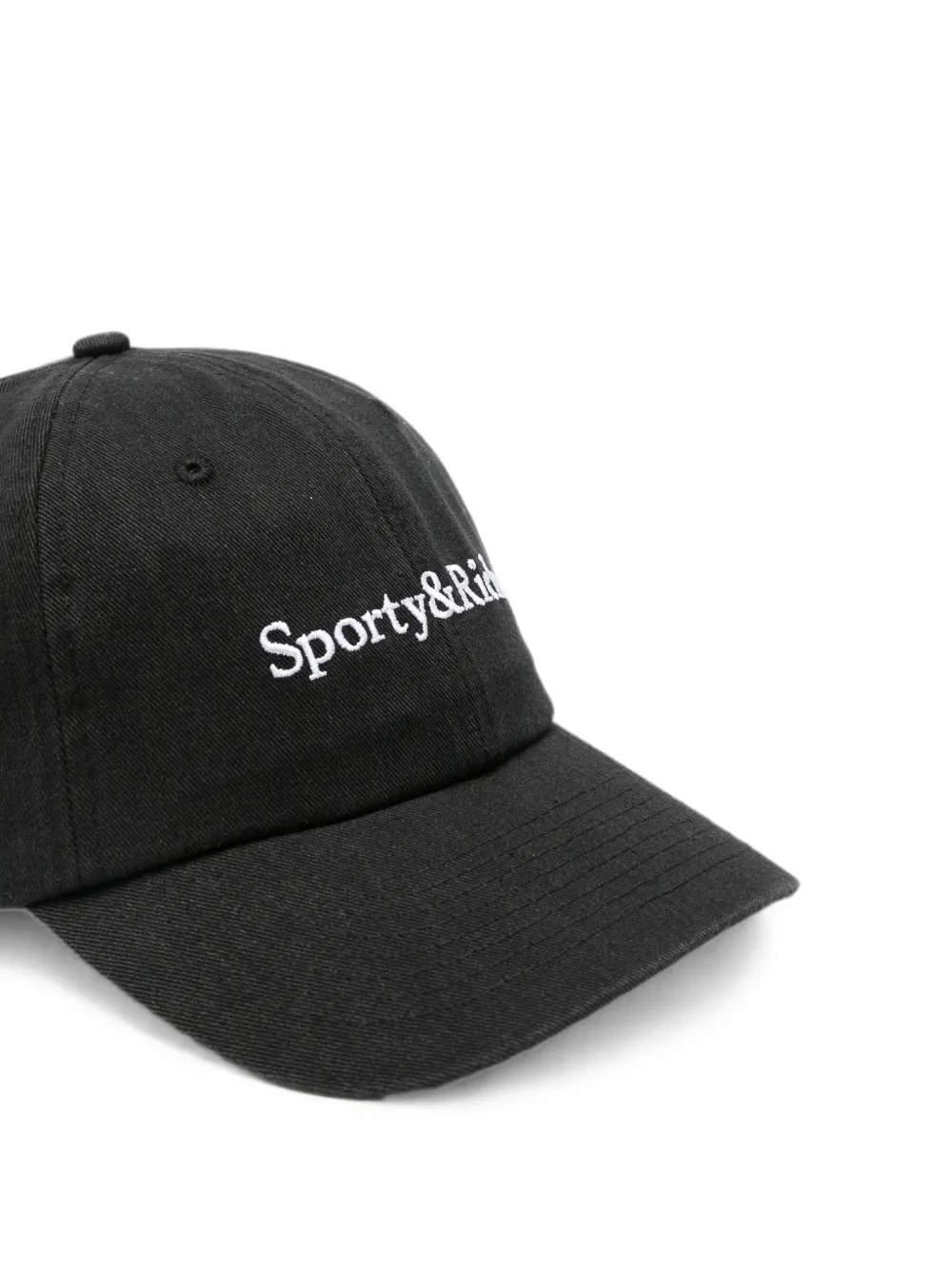 Sporty & Rich Honkbalpet met geborduurd logo Zwart