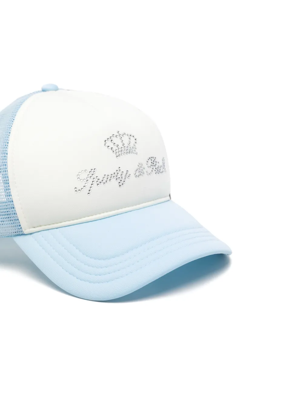 Sporty & Rich Honkbalpet verfraaid met kristallen Blauw
