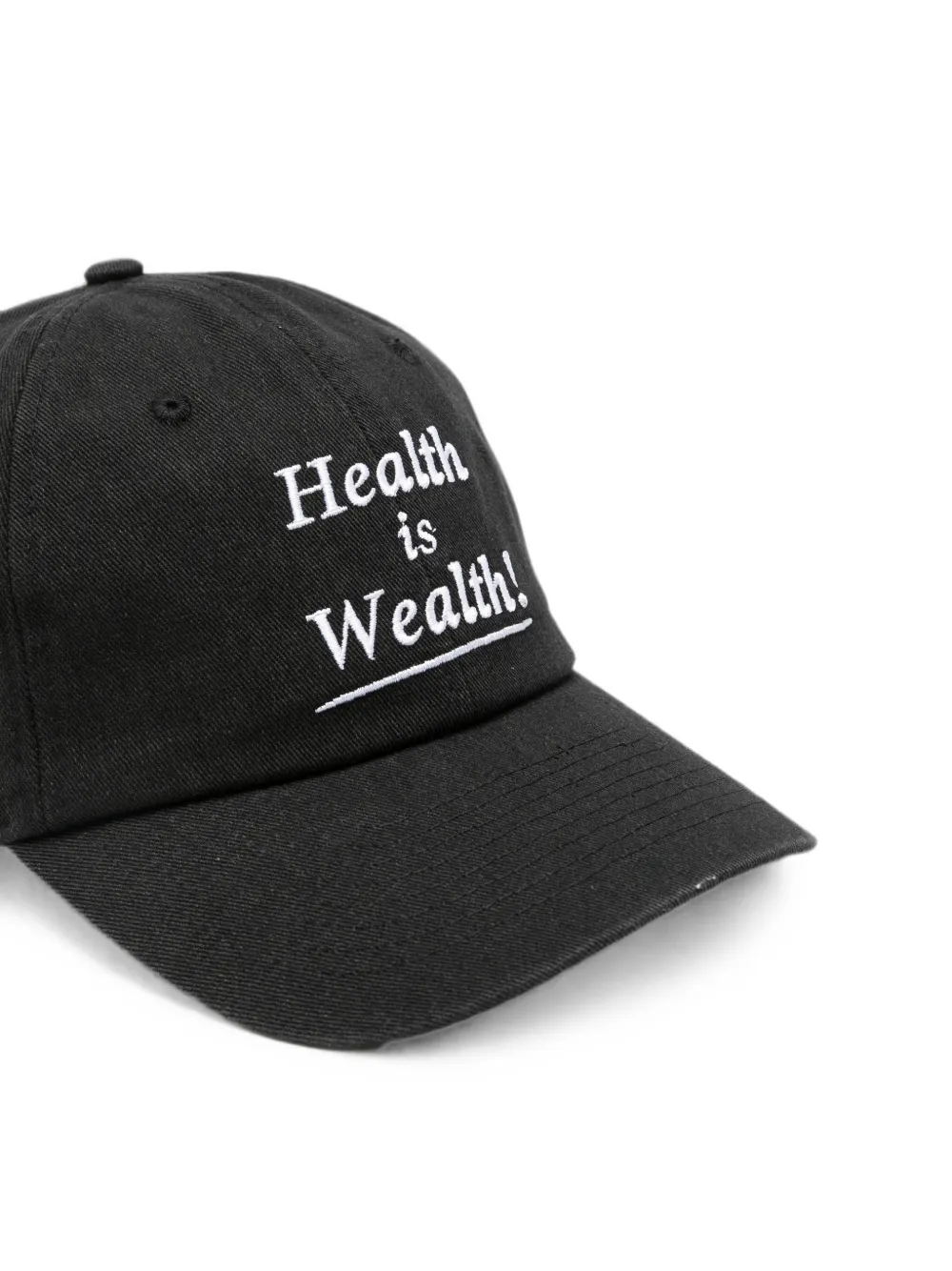 Sporty & Rich Honkbalpet met geborduurd logo Zwart