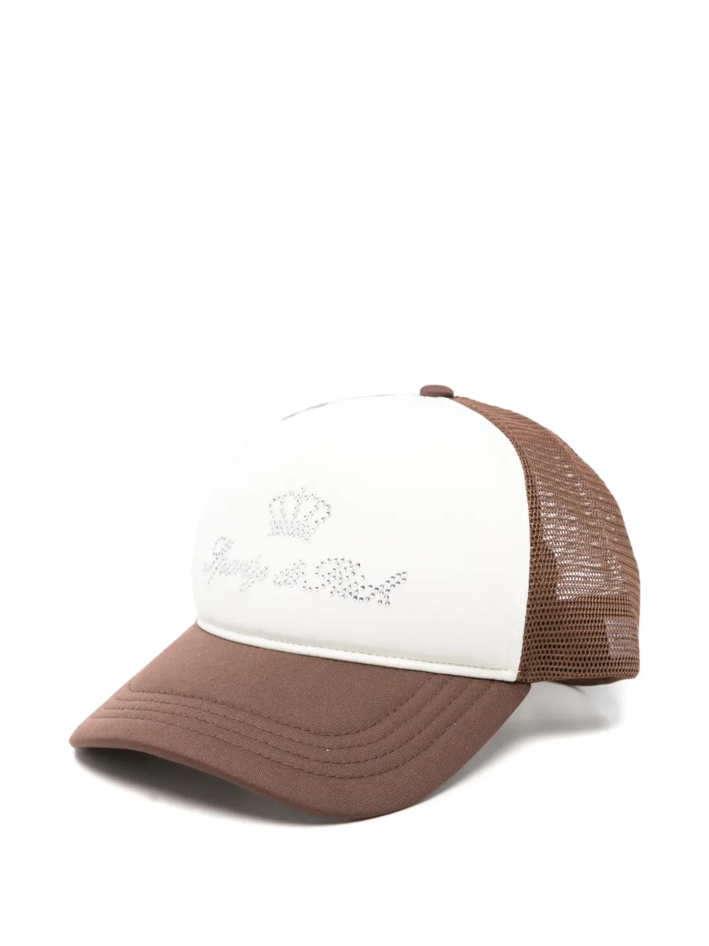 Sporty & Rich Cappello da baseball con strass - Marrone