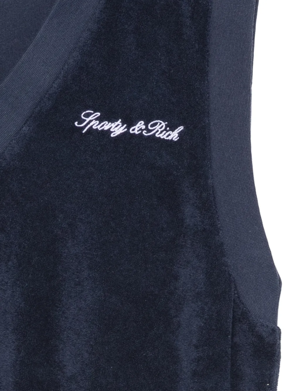 Sporty & Rich Filippa badstof spencer met geborduurd logo Blauw