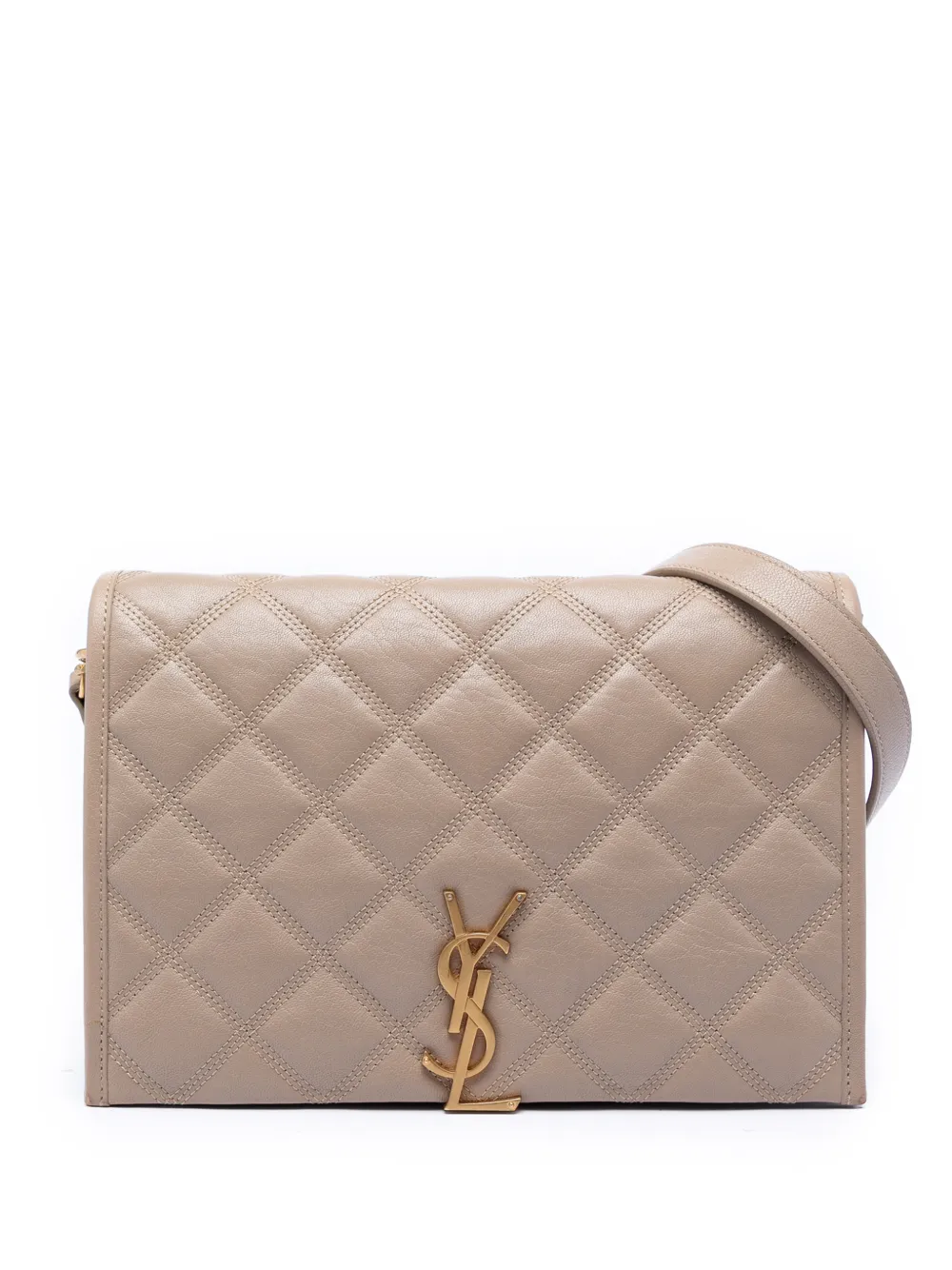Saint Laurent Pre-Owned 2021 Mini Quilted Lambskin Becky Chain shoulder bag - Toni neutri
