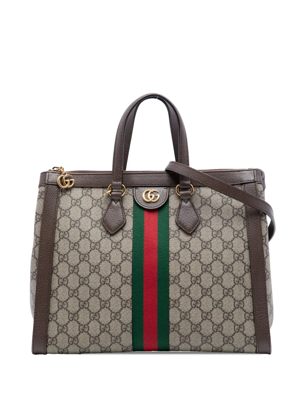 Gucci Pre-Owned 2016-2026 GG Supreme Ophidia satchel - Neutrals