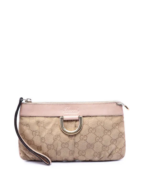 Gucci Pre-owned 2000-2015 GG Canvas Abbey D Ring Wristlet Pouch in Neutrals