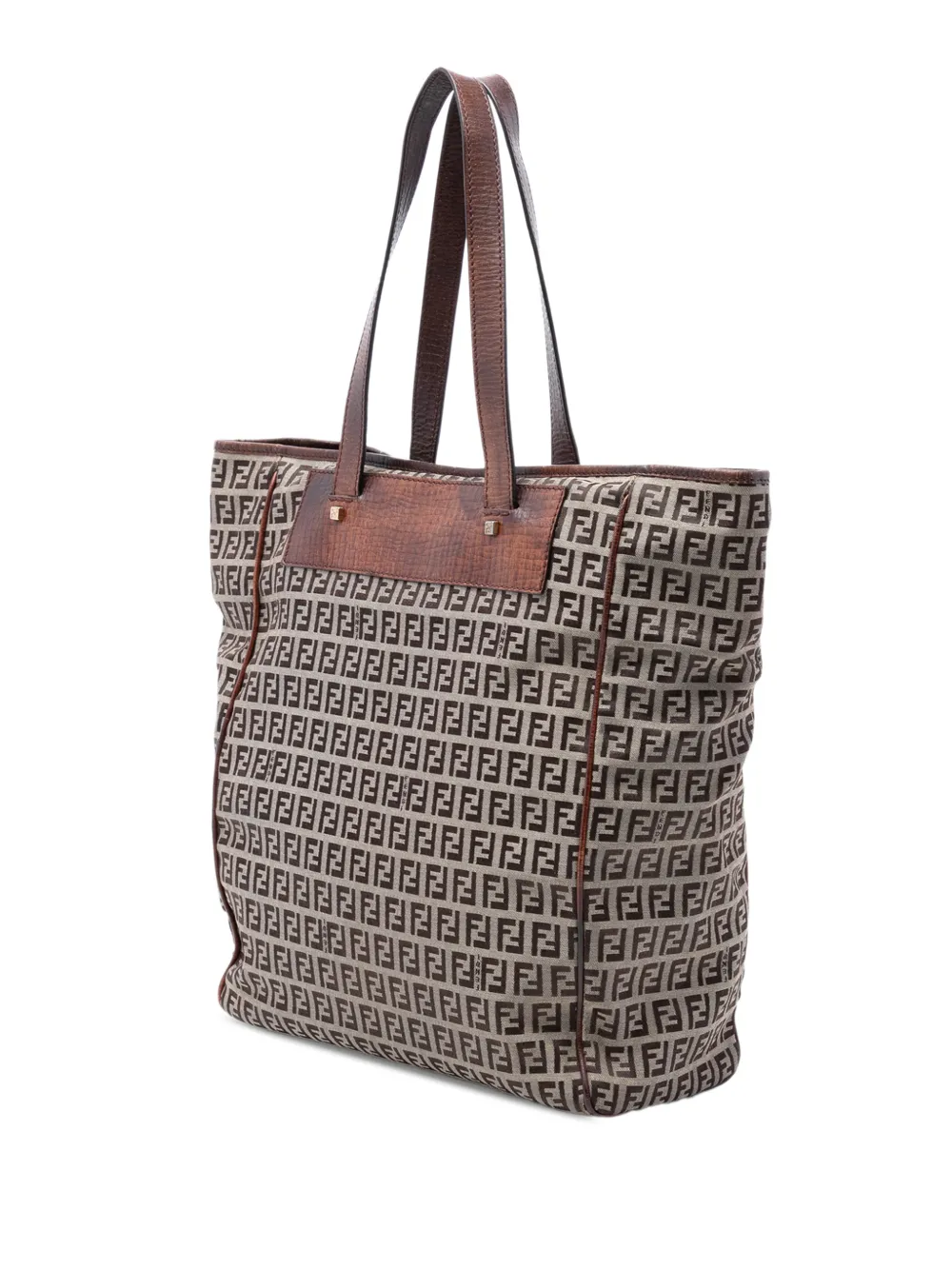 Fendi Pre-owned 2000-2010 Zucchino Canvas Tote Bag in Neutrals, view 3