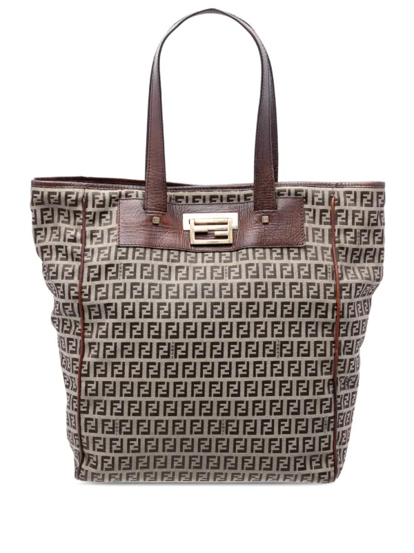 Fendi Pre-owned 2000-2010 Zucchino Canvas Tote Bag in Neutrals