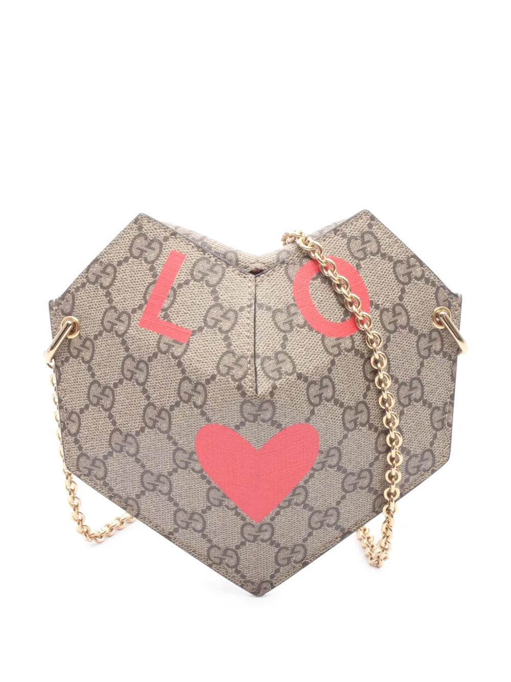 Gucci Pre-Owned 2016-2026 GG Supreme Heart Love on Chain crossbody bag - Toni neutri