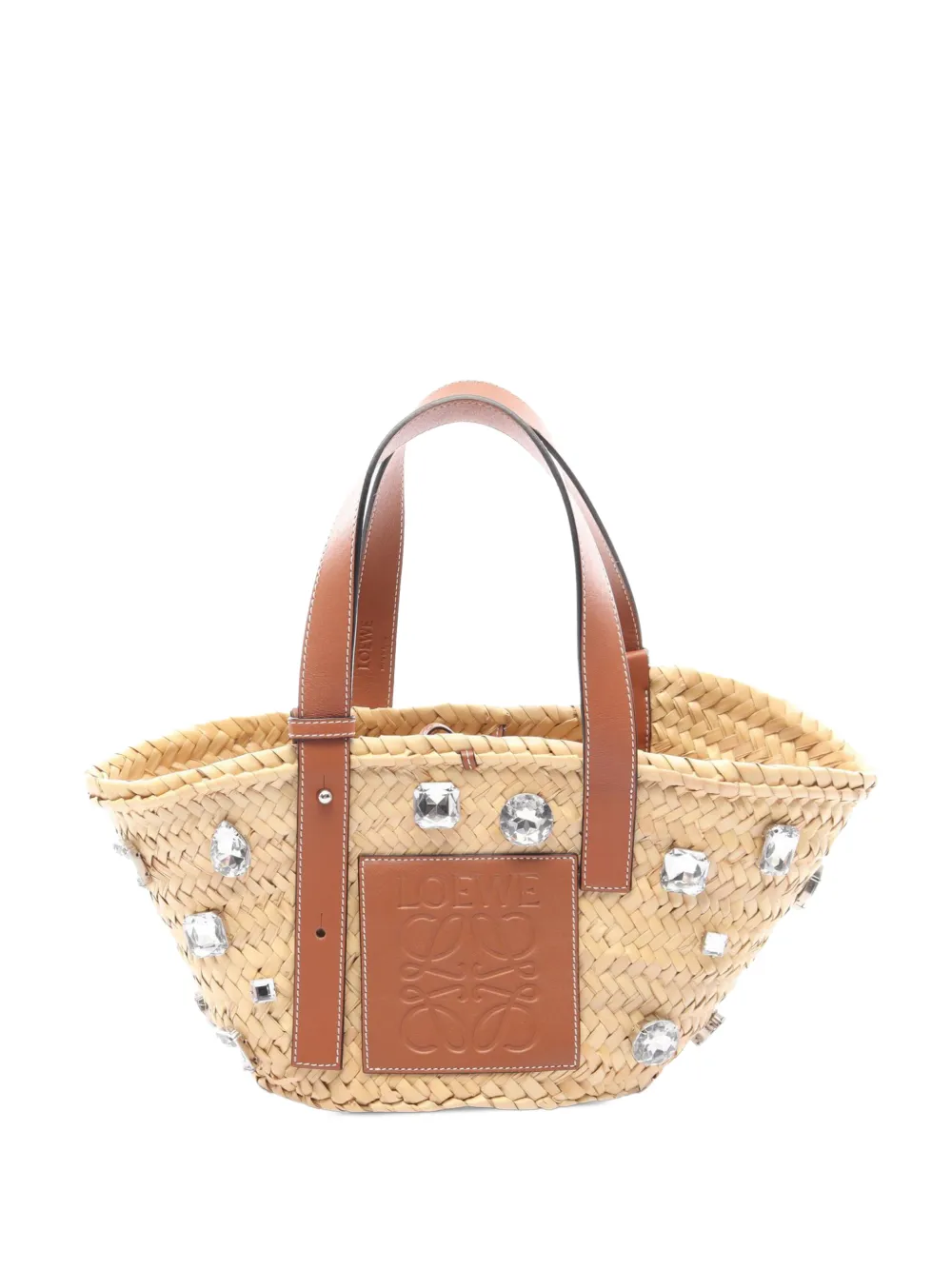 Loewe Pre-Owned 2010-2026 Small Embellished Raffia Basket Bag handbag - Toni neutri
