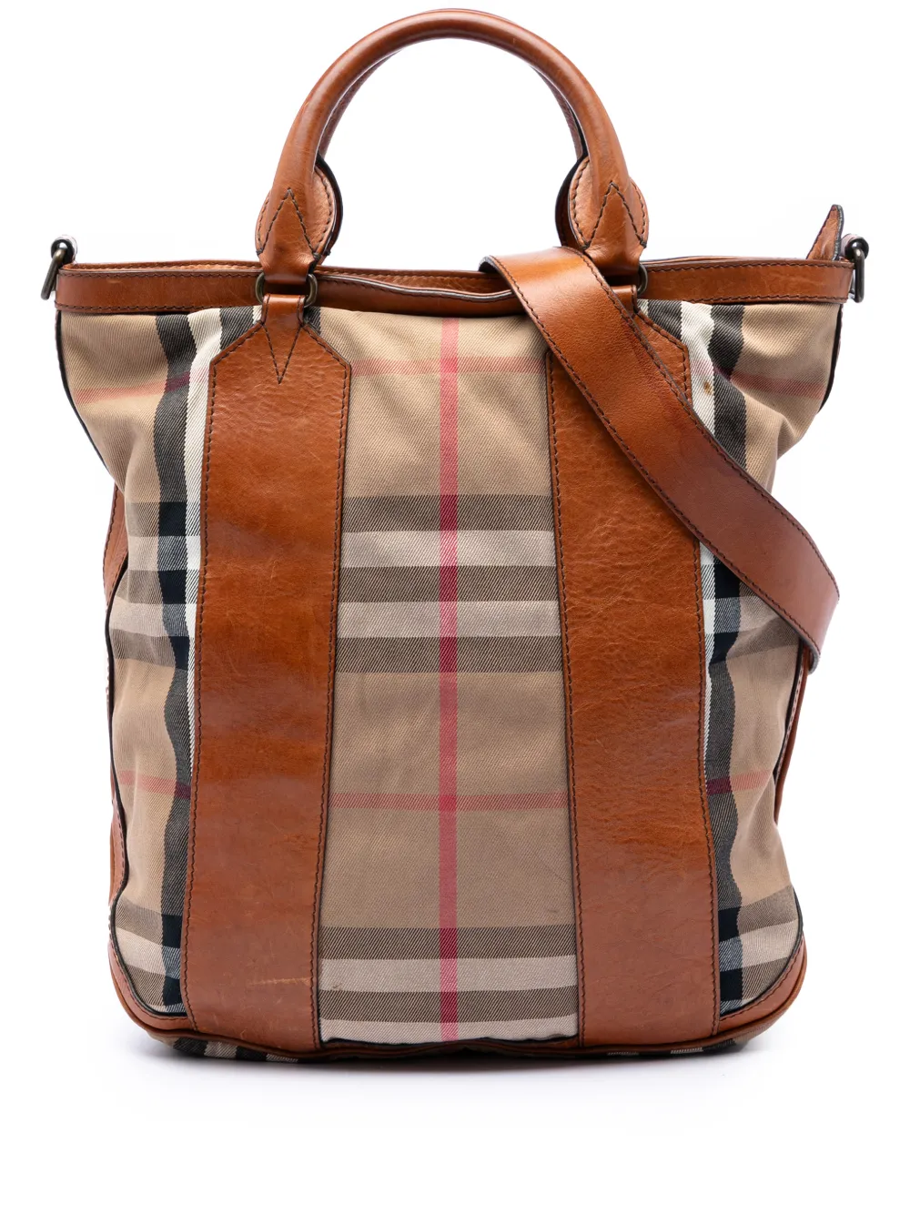 Burberry Pre-Owned 2000-2017 House Check Canvas Bonington satchel - Neutrals