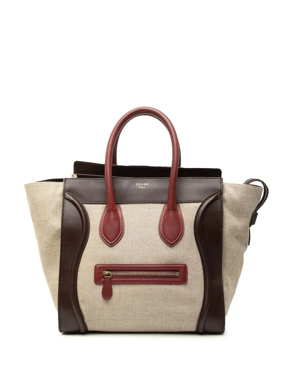 Celine Pre-Owned 2012 Mini Tricolor Linen and Leather Luggage tote bag - Toni neutri