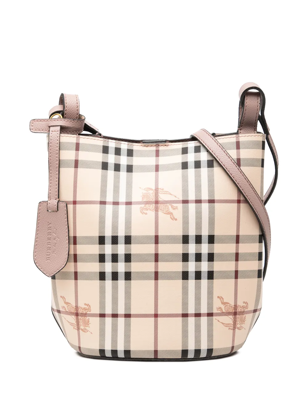 Burberry Pre-Owned 2000-2017 Haymarket Check Coated Canvas Lorne bucket bag - Neutrals
