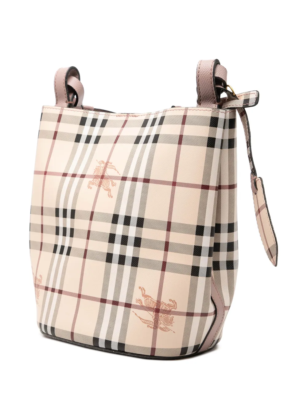  Burberry Pre-owned Borsa A Secchiello In Tela Cerata Con Motivo Haymarket Check 2000-2017 - Toni Neutri 