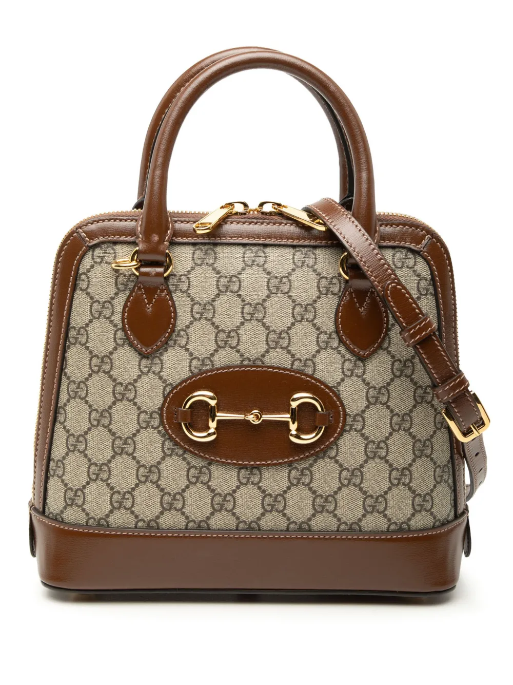 Gucci Pre-Owned 2016-2026 Small GG Supreme Horsebit 1955 satchel - Toni neutri