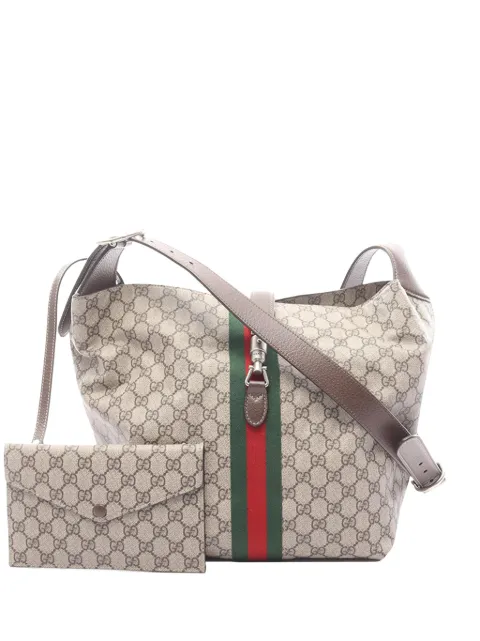 Gucci Pre-Owned сумка на плечо Jackie 1961 с узором GG Supreme и отделкой Web (2016-2026 годы)