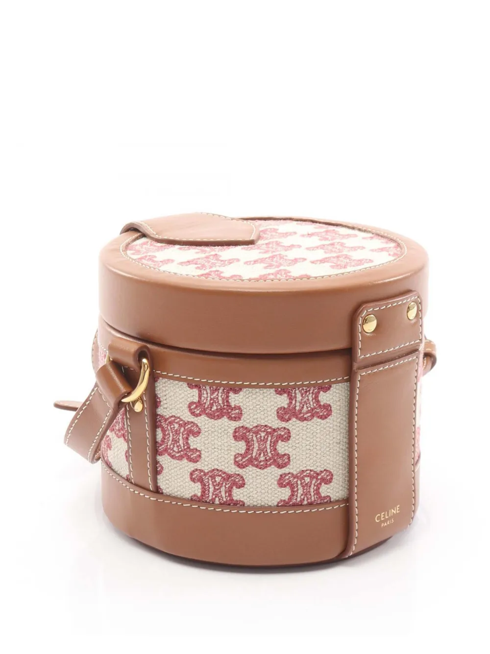 Celine Pre-Owned 2010-2026 Small Triomphe Coated Canvas Tambour crossbody bag - Toni neutri