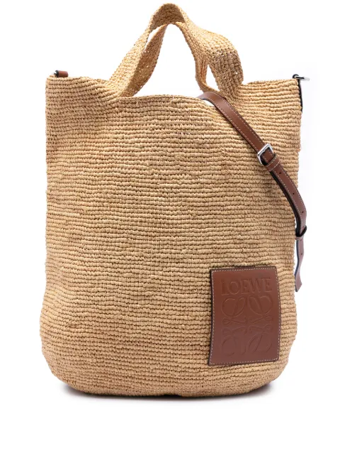 Loewe Pre-Owned bolso satchel Slit de rafia 2021