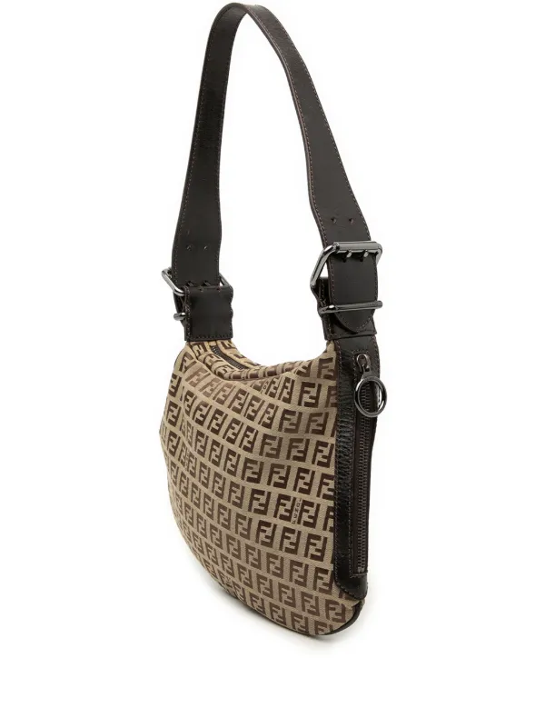 Fendi Pre-Owned 2000-2010 Zucchino Oyster Shoulder Bag | Neutrals