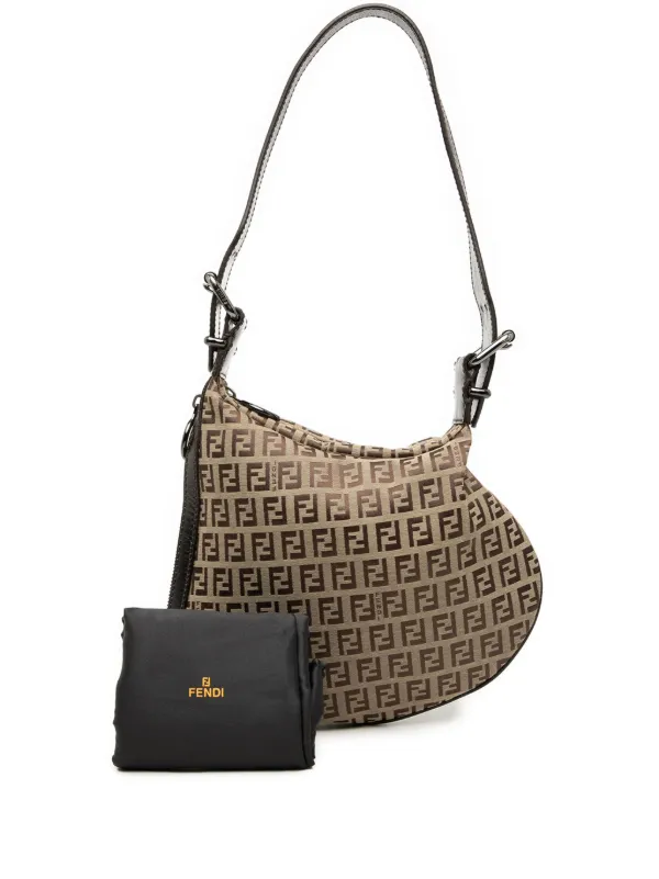 Fendi Pre-Owned 2000-2010 Zucchino Oyster Shoulder Bag | Neutrals
