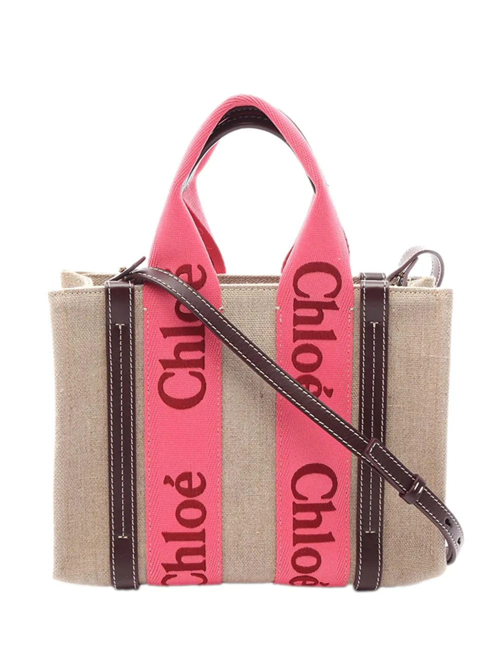 Chloé Pre-Owned 2010-2026 Small Canvas Woody Tote satchel - Toni neutri