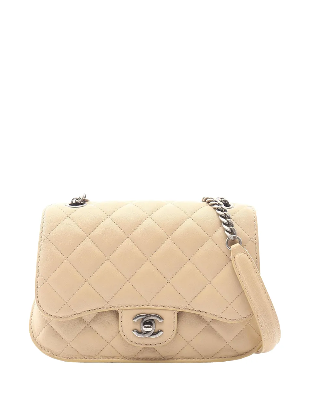 CHANEL Pre-Owned 2016-2017 Small Quilted Caviar Flap crossbody bag - Toni neutri