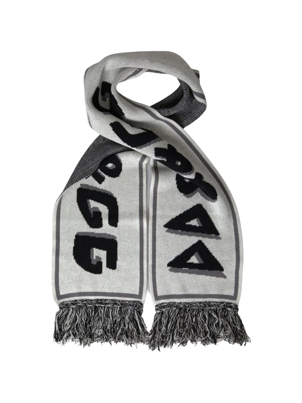 Dolce & Gabbana Sjaal met logo-intarsia Grijs