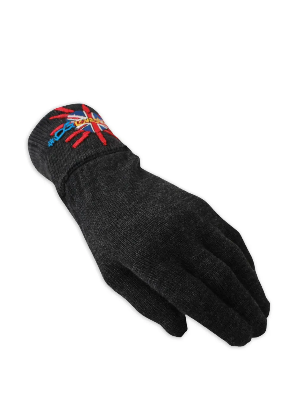 Dolce & Gabbana Union Jack wollen handschoenen met borduurwerk Grijs