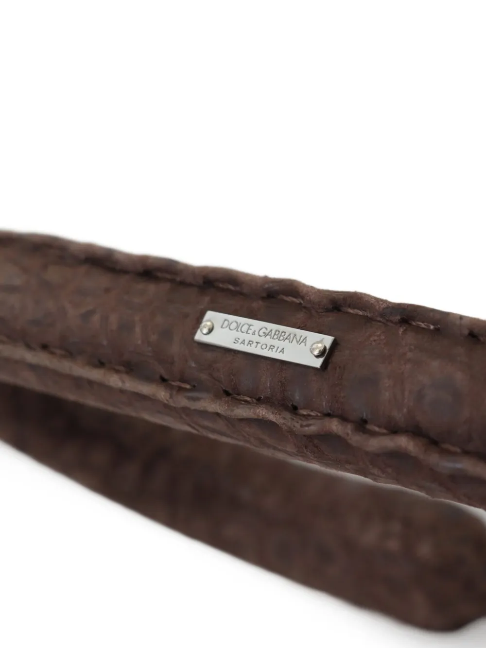 Dolce & Gabbana Sartoria paraplu met leren handgreep Bruin