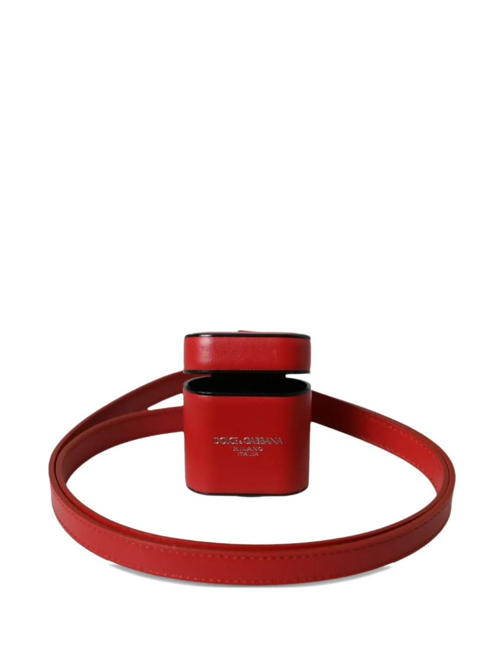 Dolce & Gabbana Custodia per AirPods in pelle con logo - Rosso