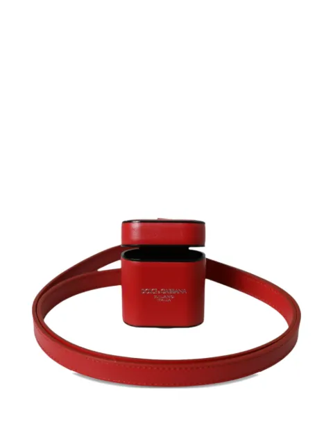Dolce & Gabbana logo-print leather AirPods case
