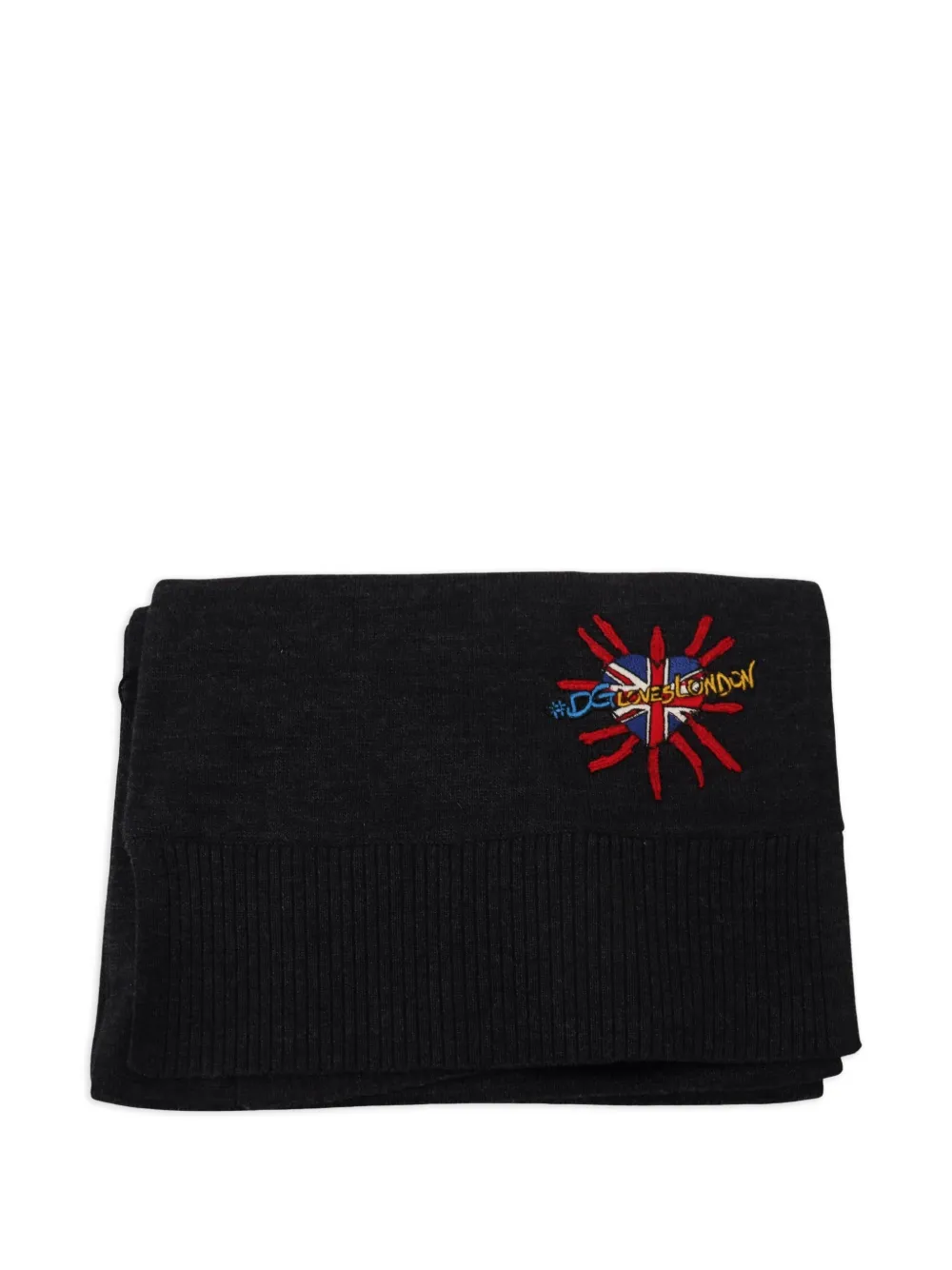 Dolce & Gabbana Sciarpa con ricamo Sacred Heart - Nero
